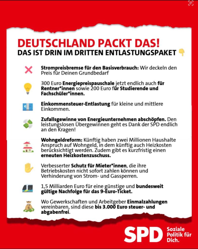 Das beschlossene 3. Entlastungspaket!